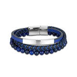 Punk Men Multilayer Leather Stone Bracelet