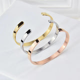 Europe Titanium Bracelet Open Engraved DIY Lettering Name