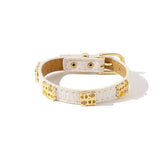 Stainless Steel Buckle PU Leather Bracelet Bangle Brown Green