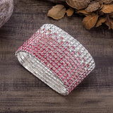 Crystal Bangle Bracelet Red Clear Rhinestone Wedding Bangles