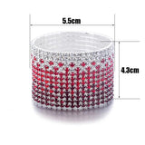 Crystal Bangle Bracelet Red Clear Rhinestone Wedding Bangles
