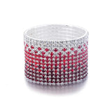 Crystal Bangle Bracelet Red Clear Rhinestone Wedding Bangles