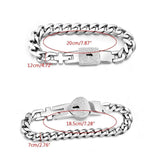 2Pcs Couple Bracelet Lover Heart Love Lock Bangle Set