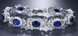 Green CZ Oval Shape Chain Bracelet