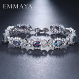 Green CZ Oval Shape Chain Bracelet