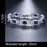 Green CZ Oval Shape Chain Bracelet