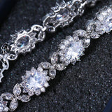 Green CZ Oval Shape Chain Bracelet