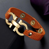 Tin alloy PU leather Women Bracelet Dubai bangle