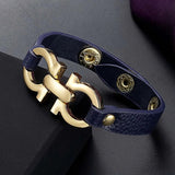 Tin alloy PU leather Women Bracelet Dubai bangle