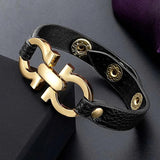 Tin alloy PU leather Women Bracelet Dubai bangle