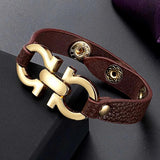 Tin alloy PU leather Women Bracelet Dubai bangle