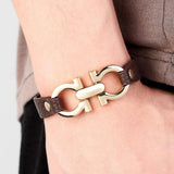 Tin alloy PU leather Women Bracelet Dubai bangle