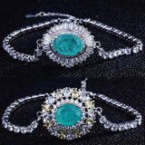 Women's Silver Imitated Paraiba Tourmaline Bracelet