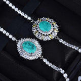 Women's Silver Imitated Paraiba Tourmaline Bracelet