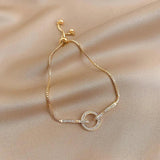 Micro-Diamond Ring Snake Chains Bracelet