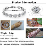 Pera Water Drop CZ Crystal Chain Link Bracelet Bridesmaid