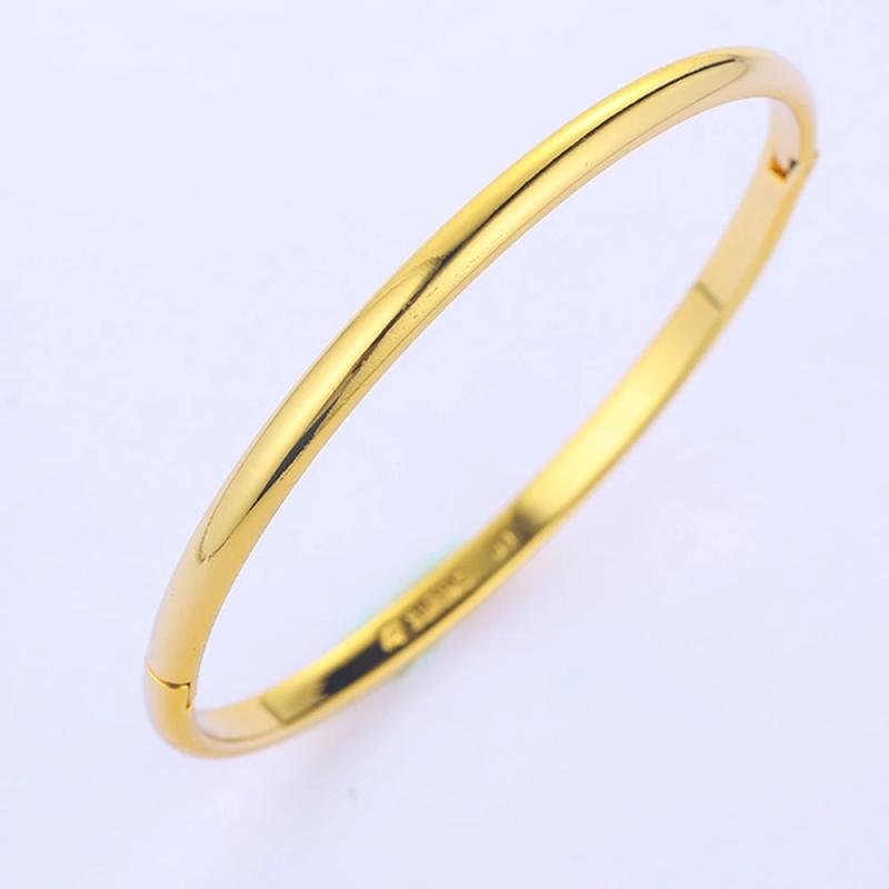 Womens Bracelet Solid Jewelry Filled Lady Smooth Bangle Openable Accessories