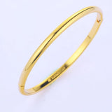 Womens Bracelet Solid Jewelry Filled Lady Smooth Bangle Openable Accessories