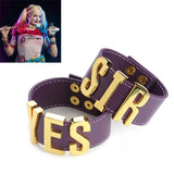 Harleen Quinzel Cosplay Bracelet Unisex Leather Wristband Punk Gothic Bangle