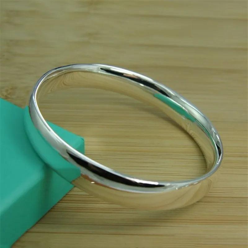 10mm Silver Solid Bracelet Bangle Wedding Engagement Jewelry
