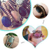 Beaded Bracelet Jewelry Long Natural Stones and Stone Charm 3 Strands Wrap