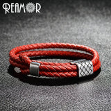 3 Colors BV Style Double Layer Braided Leather Men Bracelet
