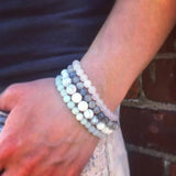 Howlite, Jade, Labr. & Amazonite Bracelet Set