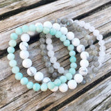 Howlite, Jade, Labr. & Amazonite Bracelet Set