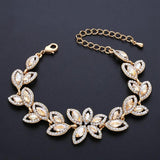 Silver Crystal Rhinestone Bridal Engagement Charm Bracelet