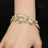 Silver Crystal Rhinestone Bridal Engagement Charm Bracelet
