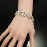 Silver Crystal Rhinestone Bridal Engagement Charm Bracelet