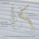 Silver Crystal Rhinestone Bridal Engagement Charm Bracelet