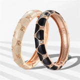 Geometric Enamel Bangles Set for Women - 2PCS