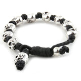 Skull Head Punk Bracelet Bangle Metal Weaving Personality