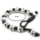 Skull Head Punk Bracelet Bangle Metal Weaving Personality
