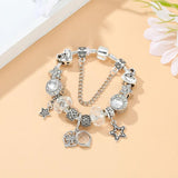 Star Heart Bead Magnifying Glass Bracelet Crystal Beaded Jewelry