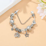 Star Heart Bead Magnifying Glass Bracelet Crystal Beaded Jewelry