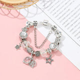 Star Heart Bead Magnifying Glass Bracelet Crystal Beaded Jewelry