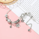 Star Heart Bead Magnifying Glass Bracelet Crystal Beaded Jewelry
