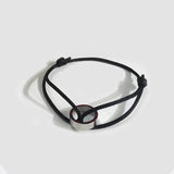 Titanium Steel Circle Braided Cotton Rope Bracelet Bangle