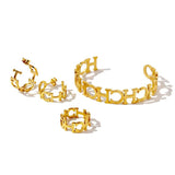Classia Open Bangle Silver Rose Full Letter Bracelet for Women