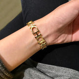 Classia Open Bangle Silver Rose Full Letter Bracelet for Women