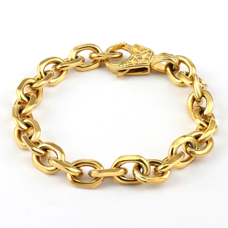 Golden Cross O Chain Bracelet Stainless Steel Bangles