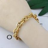 Golden Cross O Chain Bracelet Stainless Steel Bangles
