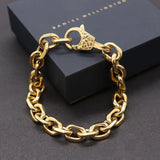 Golden Cross O Chain Bracelet Stainless Steel Bangles