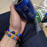 Punk Hiphop Lucky Smiley Number Couple Bracelet