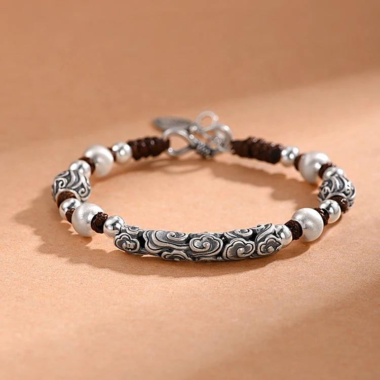 HX National Tide Retro Beaded Bracelet Men's Hand-woven Jewelry Gift