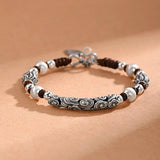 HX National Tide Retro Beaded Bracelet Men's Hand-woven Jewelry Gift