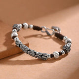 HX National Tide Retro Beaded Bracelet Men's Hand-woven Jewelry Gift