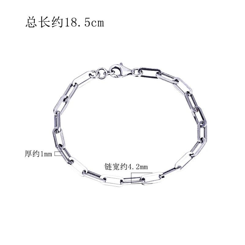 S925 Sterling Silver Bracelet Cross Chain Bracelet Retro Ins Neutral Girl